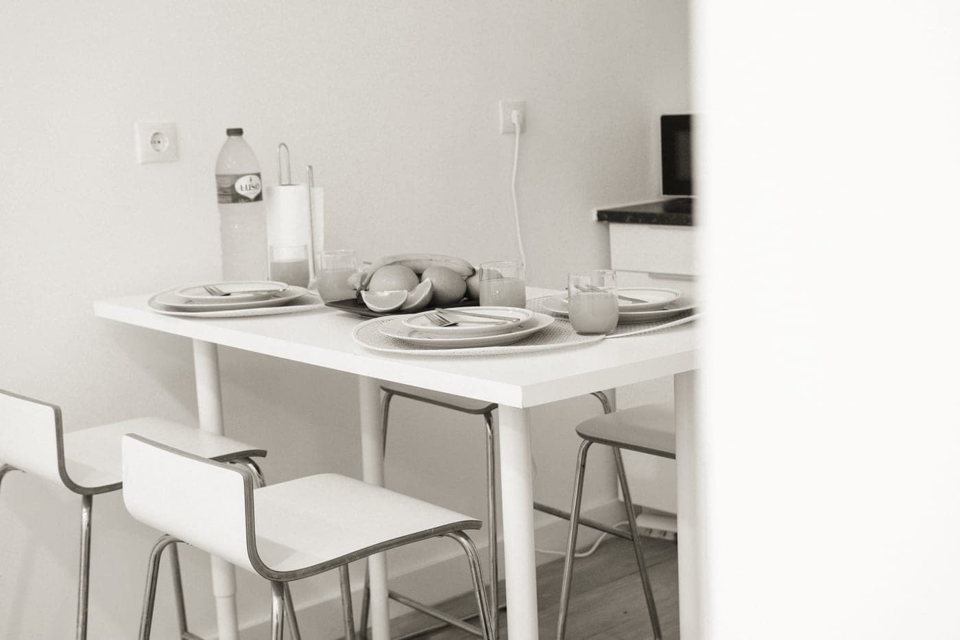 A meal on a small apartment dining table
