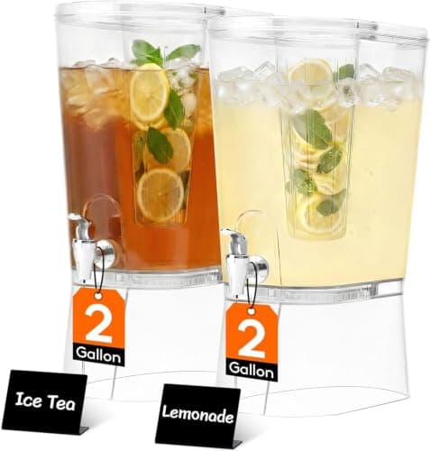 Lifewit 2-Gallon Drink Dispenser with Fruit Infuser, 2-Pack