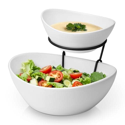 MALACASA 2-Tier Chip and Dip Serving Set